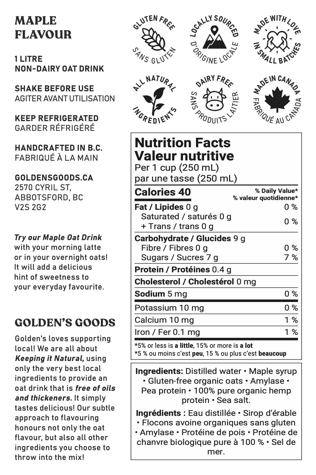 Maple Oat Drink